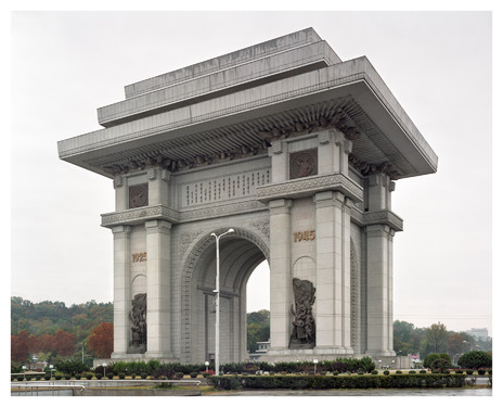 Pyongyang's Arch of triumph . It was built to honor and glorify president Kim Il Sung's role in the military resistance against Japan between 1925 and 1945.  It is the world's tallest arch of triumph.